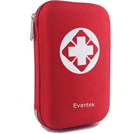 Evantek First Aid Kit Medical Med - 155 Pcs Kit Waterproof Emergency Kit For Camping Hiking Home Outdoor Truck Vehicle Car Fishing Travel Biking (Red) 1