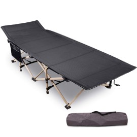 Redcamp Folding Camping Cots For Adults Heavy Duty, 28 Extra Wide Sturdy Portable Sleeping Cot For Camp Office Use,Black