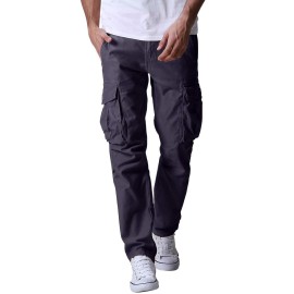 Match Mens Loose-Fit Straight Cargo Pants (40,6071 Gray)