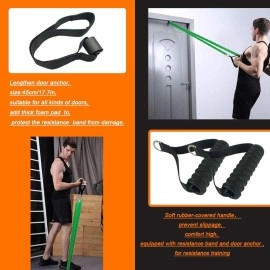 Portable Resistance Bar Kit,with Resistance Bar Pull-up Resistance Band Set, Resistance Bar Kit with Handle and Door Anchor,Used Home Gym Whole Body Strength Training (Rotating Resistance bar kit)