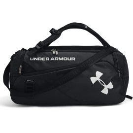 Under Armour Unisex-Adult Contain Duo Duffle Bag , Black (001)Metallic Silver , Small