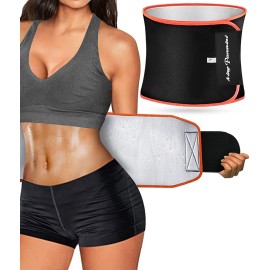 Kingpavonini Waist Trimmer Waist Trainer Sweat Belt For Women Men Workout Plus Size Orange