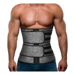 Hidyliu Mens Workout Waist Trainer Neoprene Corset Sauna Sweat Trimmer Cincher Slimming Belly With Belts (Grey Waist Trainer With 2 Belts, Xl)
