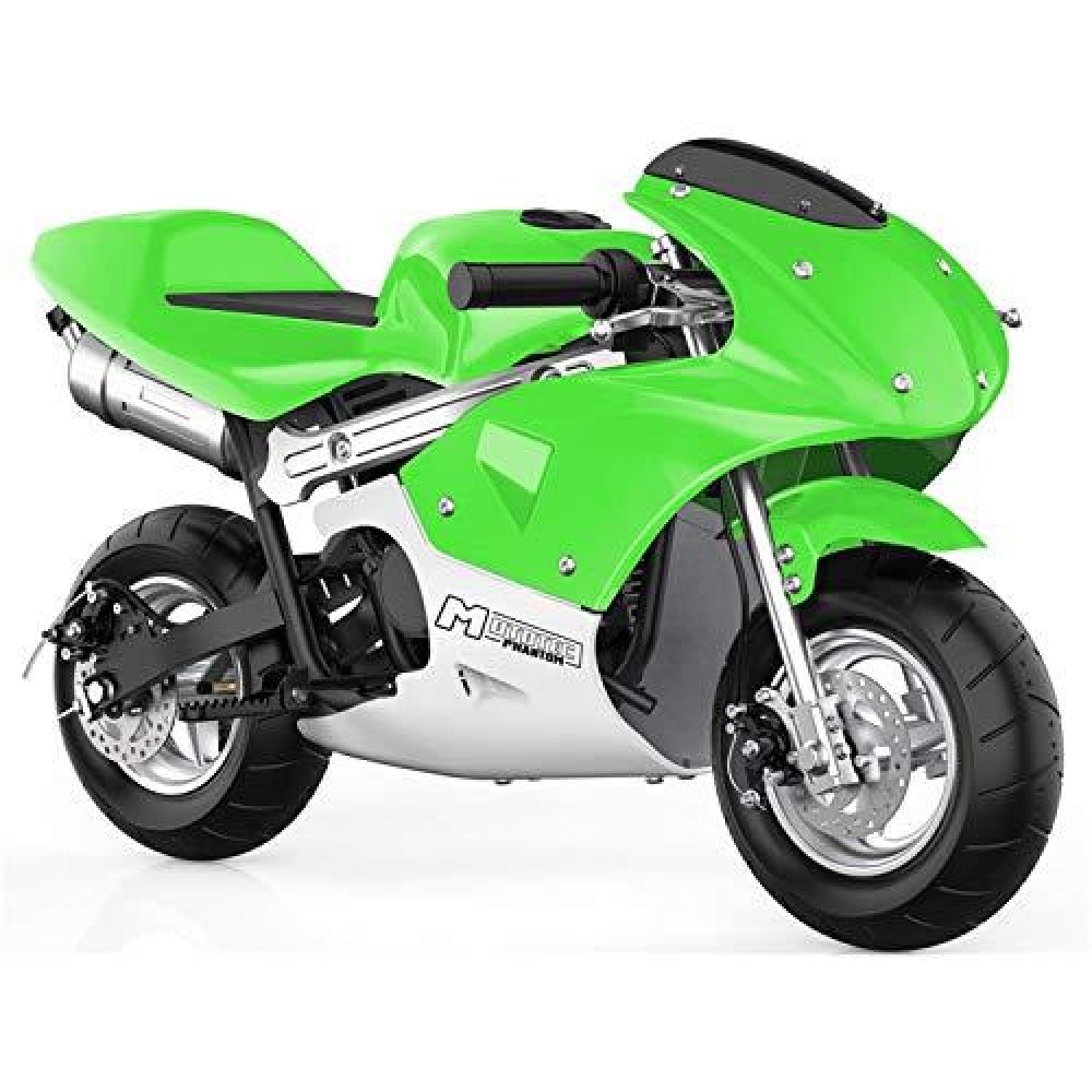 Mototec Phantom Gas Pocket Bike 49Cc 2-Stroke Engine Green