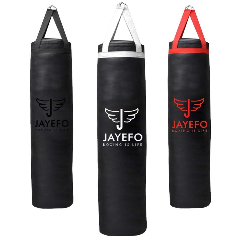 Jayefo Sports Punching Bag - Hanging Boxing Bag For Mma, Karate, Judo, Muay Thai, Kickboxing, Self Defense Training For Training At Home Or Gym - Unfilled Heavy Bag 70 To 100 Lbs - 4Ft - White