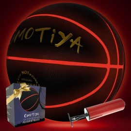 Omotiya Glow In The Dark Basketball, Led Light Up Basketball, Night Glowing Ball, Cool Sports Gear 8-12 Year Old, Toy Basketball Gifts Ideas & Games For Age 8, 9, 10, 11, 12, 13+ Kid Teens Boys Girls