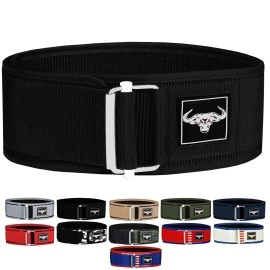 Ibro Quick Locking Premium Weight Lifting Belt - Powerlifting, Cross Training For Men And Women - 4 Inch Back Support, Metal Buckle - Professional Fitness, Olympic Lifting, Deadlift Black M
