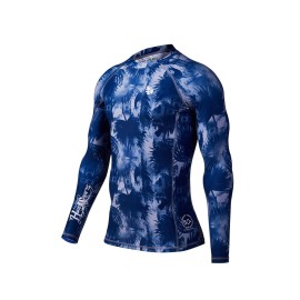 Adoreism Mens Long Sleeve Rash Guard Surf Swim Shirt Splice Upf 50 Compression For Mma Bjj Jiu Jitsu Fishing Hiking(Banana Leaf,Xl)