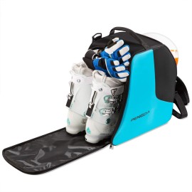 PENGDA Ski Boot Bag -Ski Boots and Snowboard Boots Bag Waterproof Travel Boot Bag for Ski Helmets, Goggles, Gloves, Ski Apparel & Boot Storage(2 Separate Compartments) (Black Blue)