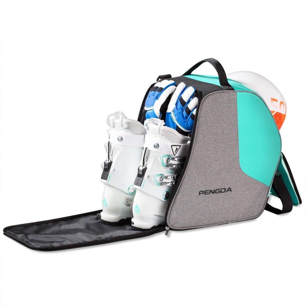 Pengda Ski Boot Bag -Ski Boots Snowboard Boots Bag Waterproof Travel Boot Bag For Ski Helmets, Goggles, Gloves, Ski Apparel & Boot Storage(2 Separate Compartments) (Grey Green)