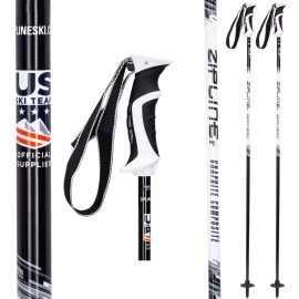 Ski Poles Graphite Carbon Composite - Zipline Lollipop Us Ski Team Official Supplier (Black Liquorice, 38 In96 Cm)