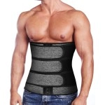 Yamadan Mens Neoprene Sauna Waist Cincher Slimmer Trainer Belt Belly Sweat Wrap Trimmer Workout Bands (Grey Waist Trimmer With Three Belts, 2Xl)