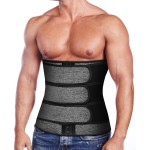 Yamadan Mens Neoprene Sauna Waist Cincher Slimmer Trainer Belt Belly Sweat Wrap Trimmer Workout Bands For Weight Loss (Grey Waist Trimmer With Three Belts, M)