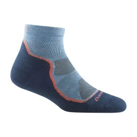 Darn Tough Womens Light Hiker 14 Lightweight With Cushion - Medium Denim Merino Wool Socks For Hiking