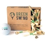 Green Swing Bamboo Golf Tees 2 1/8 Inch Strong Sustainable Biodegradable 30Pcs (54Mm)