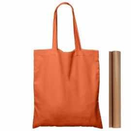 Npbag 5 Pack 15 X 16 Orange Cotton Tote Bags, Blank Bulk Cloth Bags With 1Pc Of Ptfe Teflon Sheet