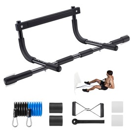Ally Peaks Pull Up Bar for Doorway | Thickened Steel Max Limit 440 lbs Upper Body Fitness Workout Bar| Multi-Grip Strength for Doorway | Indoor Chin-Up Bar Fitness Trainer for Home Gym Portable