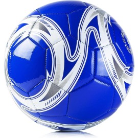 Western Star Soccer Ball Size 5 - Official Match Weight - 5 Colors - Youth & Adult Soccer Players - Helix Design - Long-Lasting Construction & Attractive Soccer Gifts (Navy Blue, 5)