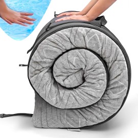 Roll Up Travel Mattress, Certipur-Us 3 Cooling Gel Infused Memory Foam Sleeping Pad, Portable Foldable Floor Mat For Camping, Car & Bed Topper W/Waterproof Cover, Carry Bag Kids, Cot, Single, Twin