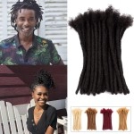 Teresa 08Cm & 04Cm Width 8-18 Inch 70 Strands 100% Human Hair Dreadlock Extensions For Menwomenkids, Full Hand-Made Permanent Dread Locs Extensions Human Hair Can Be Dyed,Curled And Bleached,Natural Black 08Cm Thickness