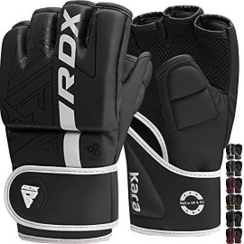 Rdx Mma Gloves Grappling Sparring, Pre-Curved Mixed Martial Arts Mitts Men Women Boxing Gloves, Maya Hide Leather Kara Cage Fighting Workout, Combat Sports Training, Muay Thai, Punching Bag Kickboxing