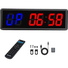 Gym Timer, Interval Timer With Ultra-Clear Led, Crossfit Clock Countdown/Up Stopwatch, 11