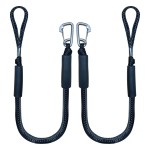 Bungee Dock Line Boat Ropes For Docking Line Mooring Rope With Stainless Steel Clip Accessories For Boats Pwc, Built In Snubber, Kayak, Watercraft,Seadoo,Jet Ski, Pontoon, Canoe, Power Boat 2-Pack