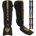 Rdx Shin Guards For Kickboxing, Muay Thai And Training Pads, Maya Hide Leather Kara Instep Foam Protection, Leg Foot Protector For Martial Arts, Sparring, Bjj And Boxing Gear