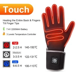 Heated Glove Liners for Men Women, Rechargeable Battery Electric Heated Gloves, Winter Warm Glove Liners, Thin Gloves Riding Ski Snowboarding Hiking Cycling Hand Warmers