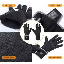 Heated Glove Liners for Men Women, Rechargeable Battery Electric Heated Gloves, Winter Warm Glove Liners, Thin Gloves Riding Ski Snowboarding Hiking Cycling Hand Warmers