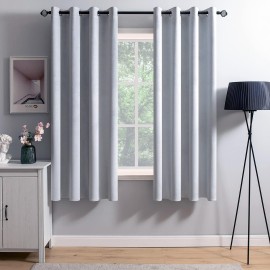 Miulee 2 Pieces Greyish White Velvet Curtains Exquisite Elegant Grommet Thermal Soundproof Room Darkening Light Blocking Curtainsdrapes For Living Room Bedroom 52 X 63 Inch