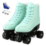 Jessie Womens Roller Skates Indoor And Outdoor Four-Wheels Roller Skates For Beginner Unisex Roller Skates With Shoes Bag (Black Wheel,39)