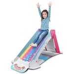 Pop2Play Kids Slide Indoor Playground For Toddlers - Strongfold Technology Cardboard Toddler Slide (Rainbow)