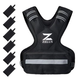 Zelus Weighted Vest For Men And Women 4-10Lb/11-20Lb/20-32Lb Vest With 6 Ironsand Weights For Home Workouts Adjustable Body Weight Vest Exercise Set For Cardio And Strength Training (4-10 Lb.)