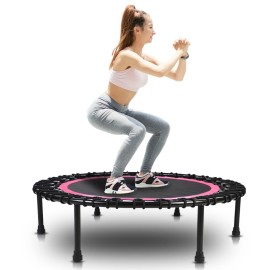 Rebounder Trampoline For Adults,40 Inch Mini Trampoline, Bungee Rebounder Exercise Trampoline For Adults Fitness -Green