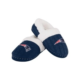 New England Patriots NFL NFL Womens Team Color Moccasin Slipper - S