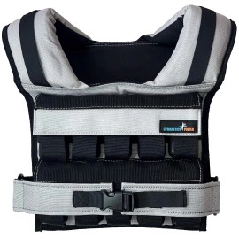 Gymnastics Power - Weighted Vest 6Lb, 10Lb, 12Lb, 25Lb, 35Lb, 45Lb Removable Iron Weights For Men And Women Workout For Calisthenics And Fitness Sport Training (45Lb Gray)