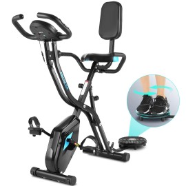 Ancheer Exercise Bike 10 Levels Of Magnetic Resistance And Large Comfortable Seat, Indoor, Folding Fitness Bike Tablet And Digital Monitor Holder