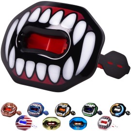 Oral Mart Vampire Fangs Football Mouth Guard - Lip Guard Mouthpiece Lip Protector Mouthguard (Detachable Strap Included)