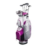 Cobra Golf Fly Xl Complete Set Cart Bag Silver Plum (Womenas Petite Right Hand Graphite Woods-Graphite Irons Ladies Flex Putter Cart Bag)