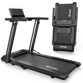 Folding Treadmill Exerciser Foldable Walk Running Machine Portable Treadmills For Home And Apartment Lcd Display And Bluetooth Speaker No Assembly