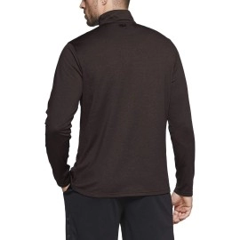 TSLA Men's Quarter Zip Thermal Pullover Shirts, Winter Fleece Lined Lightweight Running Sweatshirt, Fleece 1/4 Zip Sweatshirt Dark Brown, Medium