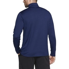 TSLA Men's Quarter Zip Thermal Pullover Shirts, Winter Fleece Lined Lightweight Running Sweatshirt, Fleece 1/4 Zip Sweatshirt Navy, Medium