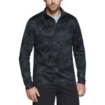 TSLA Men's Quarter Zip Thermal Pullover Shirts, Winter Fleece Lined Lightweight Running Sweatshirt, Fleece 1/4 Zip Sweatshirt Woodland Black, Medium