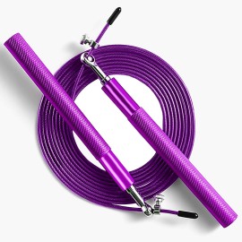 Purple Speed Jump Rope For Fitness - Adjustable Skipping Rope- Tangle-Free-360 Swivel Ball Bearing-Aluminum Anti Skipping Handle -Training Sports Exercises -Suitable For Kids And Adults (Purple)