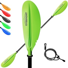Overmont Kayak Paddle Oar Aluminum Alloy Adjustable Portable Detachable Paddles Oars For Inflatable Boat Kayak Green
