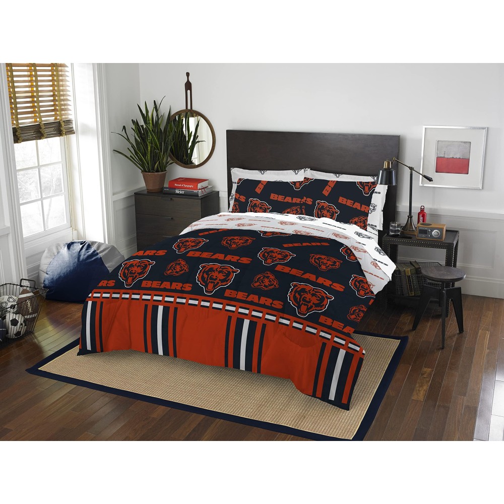 Northwest NFL Chicago Bears Unisex-Adult Bed in a Bag Set, Queen, Rotary