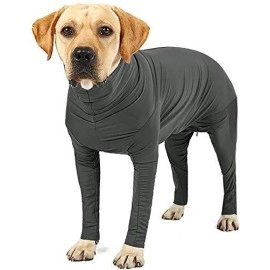 Etdane Dog Onesie Prevent Shedding Hair Surgery Recovery Suit Pets Bodysuit Sport Shirt Reduce Anxiety Jumpshirt Graylarge