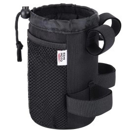 Kemimoto Bike Cup Holder, Bike Water Bottle Holder Handlebar With Mesh Pockets Oxford Fabric Bicycle Drink Cup Holder For Mountain Bike Road Kids Bikes E-Bike Cruiser Wheelchair Scooter Up To 32Oz