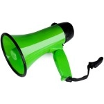 Mymealivos Portable Megaphone Bullhorn 20 Watt Power Megaphone Speaker Voice And Siren/Alarm Modes With Volume Control And Strap (Green)
